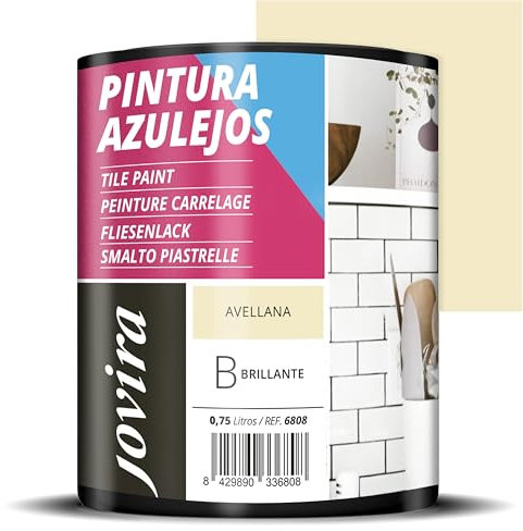 JOVIRA PINTURAS Vernice Per Piastrelle 750 ml | a Base d'acqua. Date un nuovo look alla vostra cucina e al vostro bagno.(750 Millilitri, Nocciola). F-17