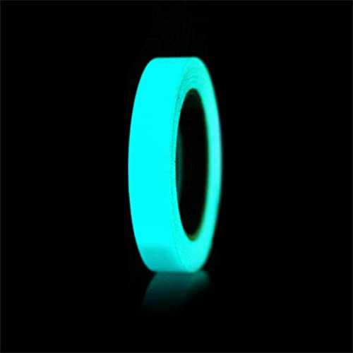 Rubans adhésifs lumineux imperméables, ruban autocollant qui brille dans le noir, fournitures d'autocollants décoratifs pour scène, Bleu clair 1,2 cm x 3 m