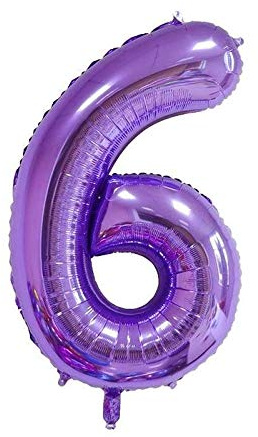 WT 100 cm Ballon gonflable chiffres (6, violet)