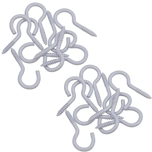 Schraubhaken, Kleiderbügel, Kunststoff-Finish, 14 mm Durchmesser, 40 mm Länge, 20 Stück