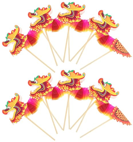 FOMIYES Jouets pour enfants 8 pièces papier chinois dragon décoration petit dragon papier 3D guirlande bannière enfants bricolage artisanat jouets pour festival accessoires de fête