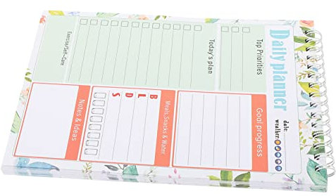 HONMEET Tagesplaner Spiralbindung Undatiert Notizblock Für Planung Terminplaner To-do-listenplaner Tischplaner Mit Dickem Papier Geeignet Für Stifte Zum Neuen Jahr