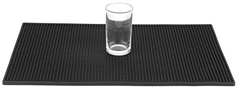 Bar Service Tapis Noir PVC Whisky Bière Café Déversement de Verre Coaster Pour Famille Hôtel Café Boutique de Boissons Chaudes(45 * 30cm)