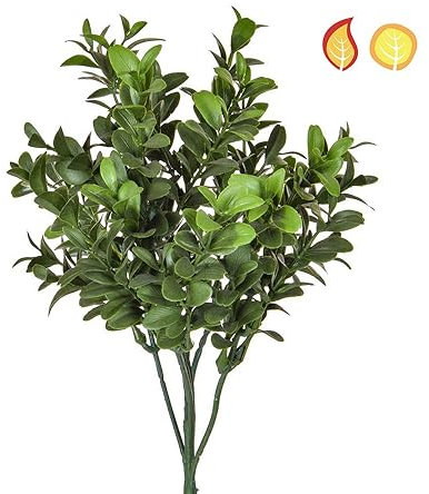 FloristryWarehouse Artificial Dark Green Buxus Boxwood Stem 47cm/18 Inches Fire Retardant UV Treated