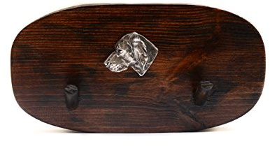 Art-Dog Wooden Dog Aufhänger - Handmade Kiefer Holz Hundeleine Halter für Wand - Hundeleine Haken - Hundeleine Haken für Wand - Hundeleine Halter - 10x20cm - Vizsla