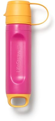 LifeStraw Peak Series – Solo Personal Water Filter for Hiking, Camping, Travel, Survival and Emergency preparedness. Removes Bacteria, parasites and microplastics, Pink Lemonade