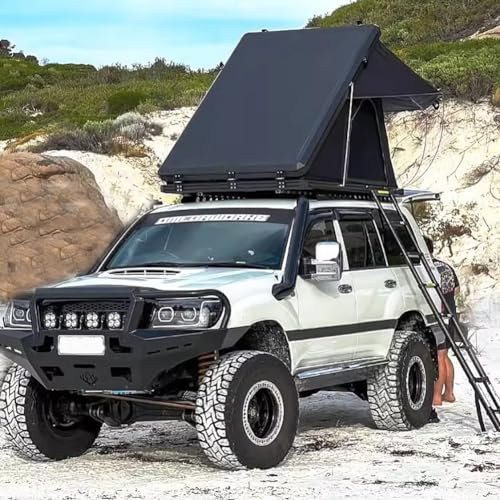 KK-GGL Campingauto -Dachzelt, Schnelles Pop -Up -SUV -Zelt, Anhänger -Mini -Van -Zelt Für 3 Personen, LKW -Dachzelt Mit Komfortabler Matratze, Doppelvorhangfahrzeugzelt, Wasserdichtes Zelt,Schwarz