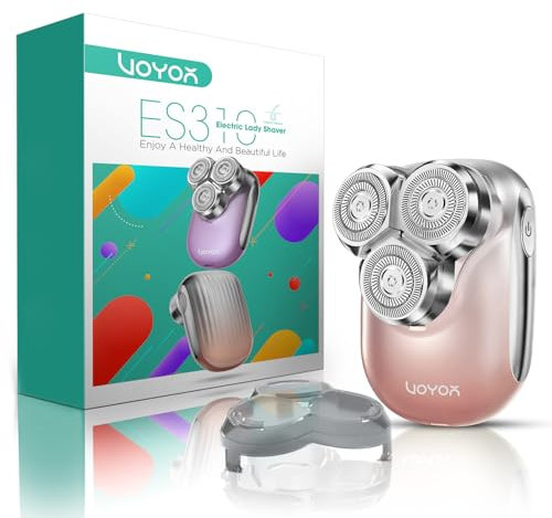 VOYOR Rasoio Elettrico Donna Depilatore Corpo Inguine Viso Braccia Gambe, Impermeabile Portatile E Ricaricabile ES310 (Oro)