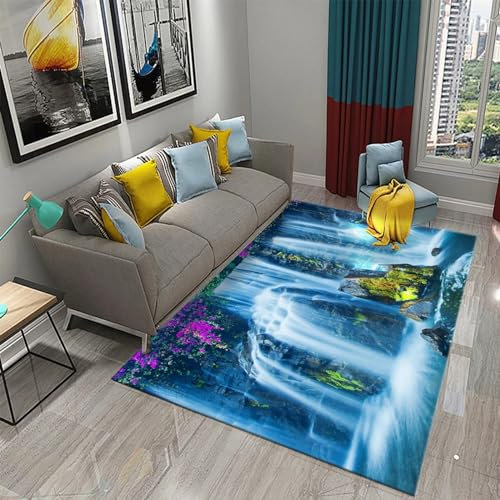 Kinderteppich Landschaft - Kurzflor Teppich Kinderzimmer Spielteppich Antiallergen Und Extra Weich - Babyzimmer Teppiche Für Junge Und Mädchen Babyteppich 100 X 200 cm / 39.37 X 78.74-4.90725