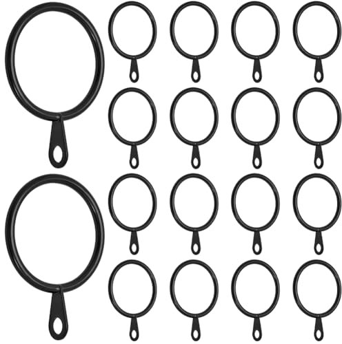 SOFPLATE 40 pz Anelli per Tende In Metlega Nero Anelli per Aste per Tende con Occhiello Piatto Cerchio Rotondo In Ferro Da 1.18 pollici Anelli per Ganci Scorrevoli per Tende A Pieghe per Finestre Scor