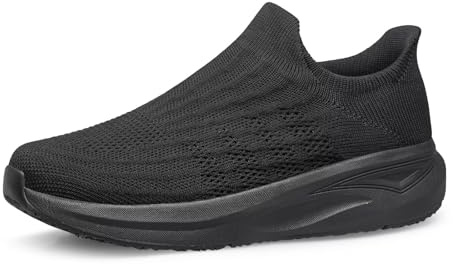 ADQ Slip On Trainers Women Barefoot Walking Shoes Ladies Mesh Breathable Sneakers Gym Shoes Lightweight with Memory Foam