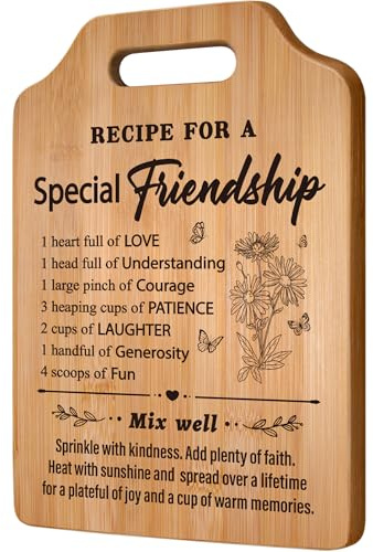 Friendship Gifts for Women, Friend Gifts for Women - Unique Bamboo Cutting Board, Best Friend Birthday Gift for Her, Christmas Friendship Persents for Her