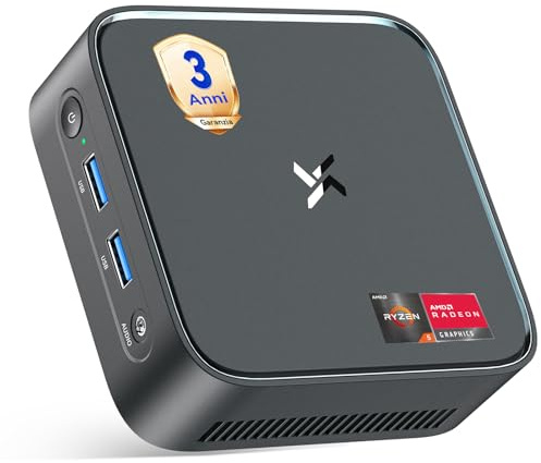 Huidun 2026 Mini PC Ryzen 5 H80, 16GB DDR4 RAM 512GB SSD, Win-11 Pro, Micro Desktop Computer con Radeon Graphics, 4K@60Hz Dual Display, WiFi/BT/USB 3.2, Ideale per Ufficio, Casa e Studio