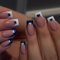 24Pcs Fake Nails, Press - On False Nails, Short To Medium Square Shape, Blue And White Plastic With Heart - Shaped Design, Blue Heart Pattern-, Reusable Nails
