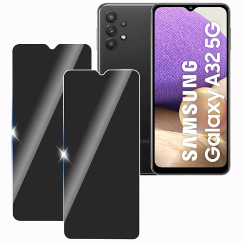KULAIKE 2 Stück Sichtschutz für Samsung galaxy A32 5G, Anti-Spähen Privatsphäre Schutzfolie,Anti-Spy Panzer Schutz Glas Folie,Blickschutzfolie, 9H Härte, Anti-Kratzer, Stoßfest