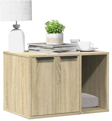 LAPOOH Cat Litter Box Enclosure Sonoma Oak 60x40x40 cm Engineered Wood,Cat Litter Box,Cat Litter Tray,Cat Litter Box,Easy Cleaning Litter Tray-857726