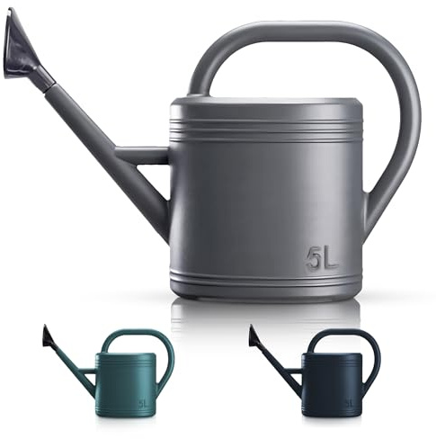 Keplin Regadera de 5 litros, regadera de plástico Duradero para Plantas de Interior y Exterior, Jarra de jardín fácil de Verter con aspersor Rosa, Ideal para Flores, Plantas de Interior y jardinería