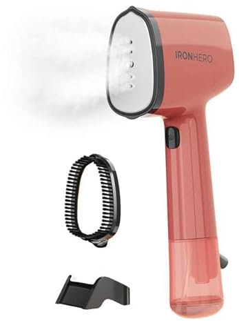 Cecotec Ferro da Stiro Verticale IronHero V-1500 Essential Red, Potenza 1500 W, Vapore Continuo 25g/min, Riscaldamento Rapido, Disinfetta, Pulisce e Cura i Tuoi Capi, Suola Rivestita in Ceramica