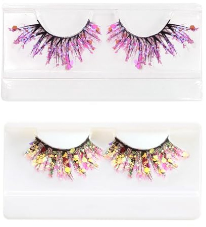 2 Paare Von Falschen Falschen Wimpern, Kreativ Und Modisch, Dicke Lockige Wimpern Der Frauen, Dekoration Der Performance -Bühne, Kostümzubehör.