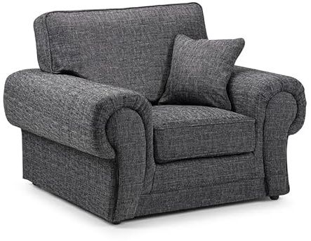 Wilcot 2C2 Corner or 3+2+1 Sofa for Living Room, Grey Fabric UK Upholstered Armchair