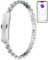 LIGE Smart Armband Damen Fitness Tracker Armband 5 ATM Wasserdicht mit Mehrere Sportmodi, Schlafmonitor, Herzfrequenz, SpO2, Fitness Armbänder Kalorie für Android iOS Kein Display Edelstahl (Silber)