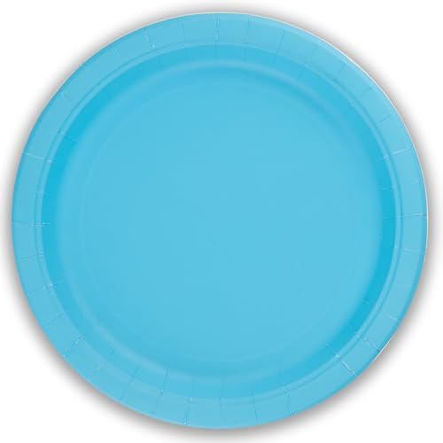 Oaktree UK LTD Confezione da 8 piatti di carta blu chiaro senza plastica, 23 cm