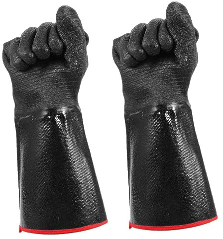 HOLIDYOYO Neopren Hitzebeständige Kochhandschuhe Verbrühschutz 14 Zoll Universalgröße Ofenhandschuhe Für Kochen Grillen Mikrowelle