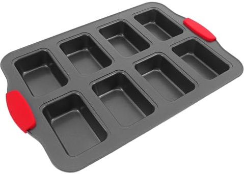 DINHEAROM Teglia Rettangolare in Acciaio Per Dolci Con Cavità Superficie Antiaderente Manico Resistenti Al Calore Facile Da Pulire e Adatta Vari Usi Di Cottura