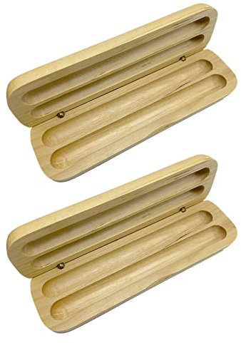 2 Stück Stiftvitrine Holz Stiftvitrine Box Füllfederhalter Aufbewahrungsbox 2 Bleistiftbox Stiftsammelbox Holz Stifteetui Display Box für Erwachsene für 2 Stifte Füllfederhalter Aufbewahrungsbox