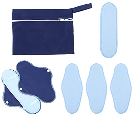 Ipetboom Waschbare Damenbinden 8 Stück Mit Flügeln Pul Stoff Menstruationskissen Mittlerer Saugfähigkeit Wiederverwendbar Reise Geeignet