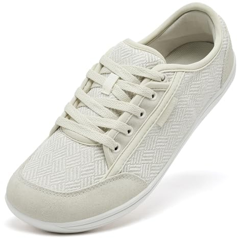 HOBIBEAR Calzado Ancho Unisex Barefoot - Diseño Minimalista para Hombre y Mujer - Zapatos Outdoor con Puntera Amplia y Soporte Natural Beige，EU 40