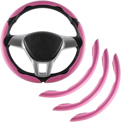 EINESIN Carbonfaser Lenkradabdeckung 3er Set Anti-Rutsch Schutz Universal Auto Lenkradschutz mit Schmetterling Design - Sicher & Rutschfestes Premium Auto Zubehör (99% Fahrzeuge)
