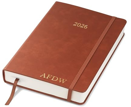 Wykeham's Executive 2026 Tagesbuch Journal – Eine Seite pro Tag – Mit deutschen Feiertagen – Mit Personalisierung erhältlich (Personalisiert Braun, A5)
