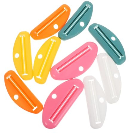 Healvian 10 Pièces Presse-tube de Dentifrice Manuel Mini Presse Dentifrice Réutilisable Pratique pour Tubes de et Pommade Rangement Suspendu Multifonction