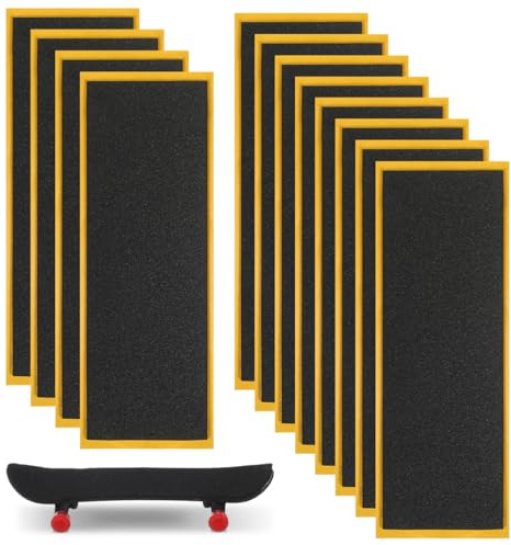 BESTonZON Fingerboard-Griptape, 12 Stück, 38 x 110 mm | Schaumstoff-Antirutschbeläge für Mini-Skateboards und Fingerboard-Decks