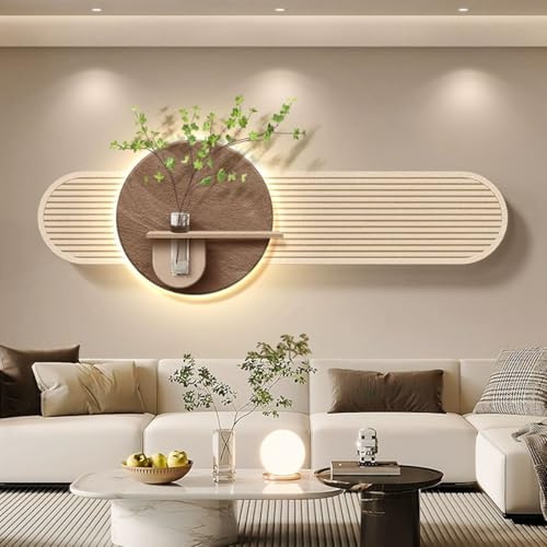 IBOWZ 3D-Wandbild mit LED-Beleuchtung, Sandsteinwand-Wandbild mit warmem Lichteffekt, beleuchtete Kunst für Eingangsbereich und Wohnzimmer