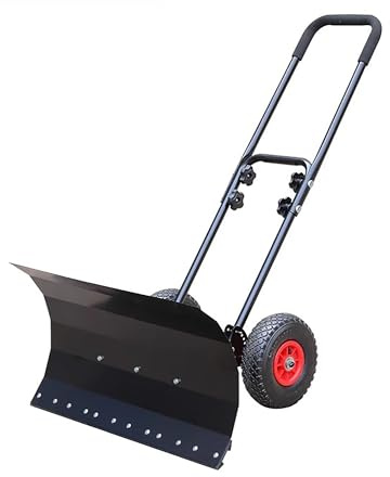 Pala da neve, snowboard con ruote, aratro a lama grande e impugnatura regolabile, strumento efficiente for la rimozione della neve for vialetti o sgombero della pavimentazione