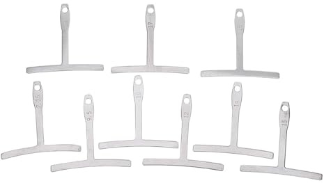 Generic Medidor de Radio de Guitarra de 9 Piezas, Regla en Forma de T de Acero Inoxidable de Alta Calidad, Herramienta Luthier de Medición de Diapasón para Puente de Guitarra, Adecuada para Popular
