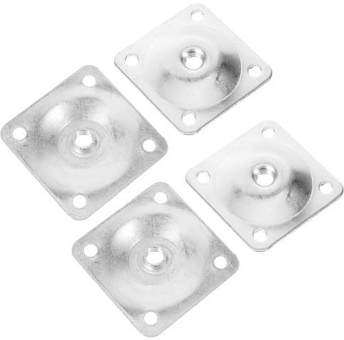 FOMIYES Furniture Leg Attachment Plates 4Pcs Iron Brackets with Screws for Table Chair Sofa Repair Robust Mounting Hardware Easy to Install for Home and Study