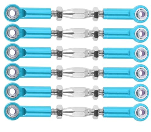BCOATH Turnbuckle Rod Linkage Steering Rod Aluminum 6Pcs 71Mm Compatible for Rc Truck Buggy Offroad Adjustable Short Tie and Easy Installation for 1/10 Racing