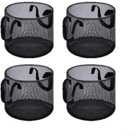 Lot de 4 paniers carrés en maille pour plantes de bassin pour nénuphars, lotus et autres plantes aquatiques avec poignées intégrées (ronds)