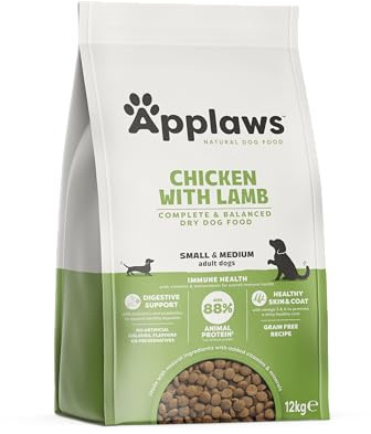 Applaws torrfoder för hundar vuxna små och medelstora raser 12 kg – kyckling med lamm kroketter (1 förpackning), spannmålsfri, hög proteinhalt, naturliga ingredienser