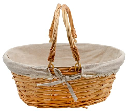 Cornucopia Brands Wicker Basket w/Handles (Natural Color), for Easter, Picnics, Gifts, Home Decor and More, 13 x 10 x 6 Inches
