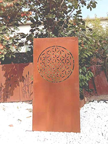 Zen Man Edelrost Garten Sichtschutzwand aus Metall 1mm Rost Sichtschutz Gartenzaun Gartensculpture Gartendeko Handarbeit 032024 B75*H150cm
