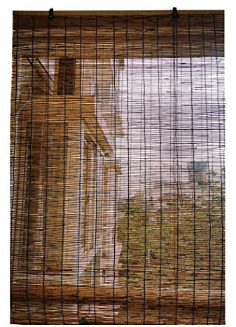 Bambu rullgardiner för fönster/uteplats,Reed fönsterskuggor, för inomhus/utomhus, släta, inga grader, blockvärme, UV-skydd, vattentät 135x260cm/53x102in