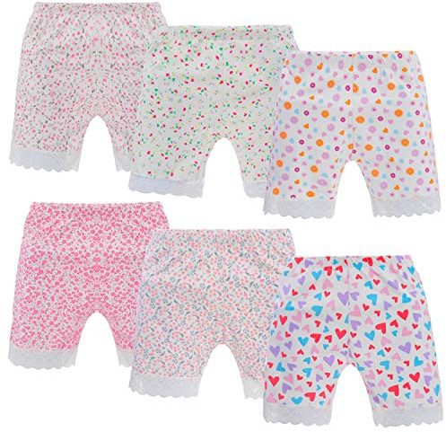 Anntry 2–12 år gammal flicka enfärgade cykelshorts säkerhetsklänning pojkshorts trosor för småbarn 6-pack underkläder, Stil-1, 2-4 Jahre