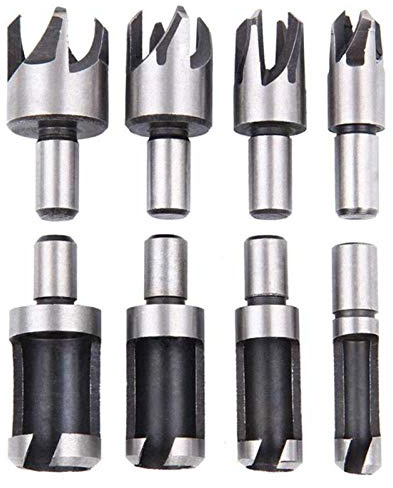 Holzdübel / Zapfenbohrer, Hartstahl, 6 mm, 10 mm, 13 mm, 16 mm, 8 Stück