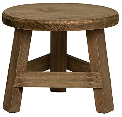 NZXVSE Mini Holz Hocker Display Stand 7W x 6H Modern Pflanzenständer Dekorative Runde Holz Podest Hocker Topfregal Pflanzer Stützen Dekorative für Haus Garten Terrasse