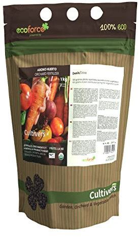 CULTIVERS Abono Huerto Ecológico de 1 Kg. Fertilizante de Origen 100% Orgánico y Natural Microgránulado. Mejora la Productividad de los Cultivos Liberación Lenta