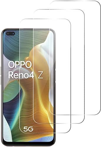 QUITECO Vetro Temperato per Oppo Reno 4 Z 5G [3 Pezzi] Vetrino Protettivo Pellicola Protezione Schermo